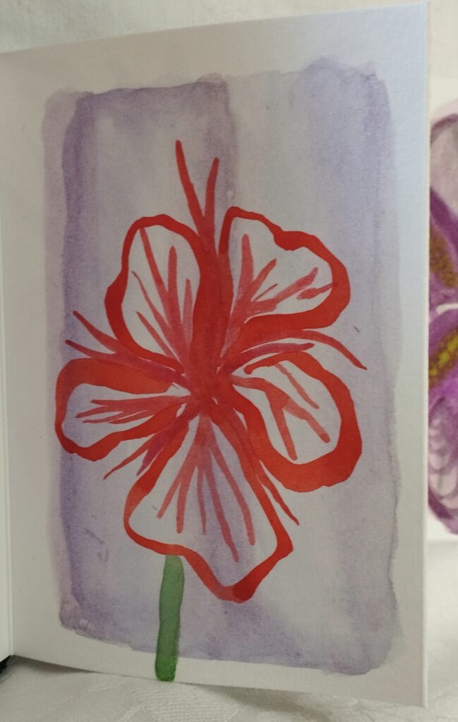 ''Des oiseaux, des fleurs ''. Leporello à l'aquarelle - Image 5
