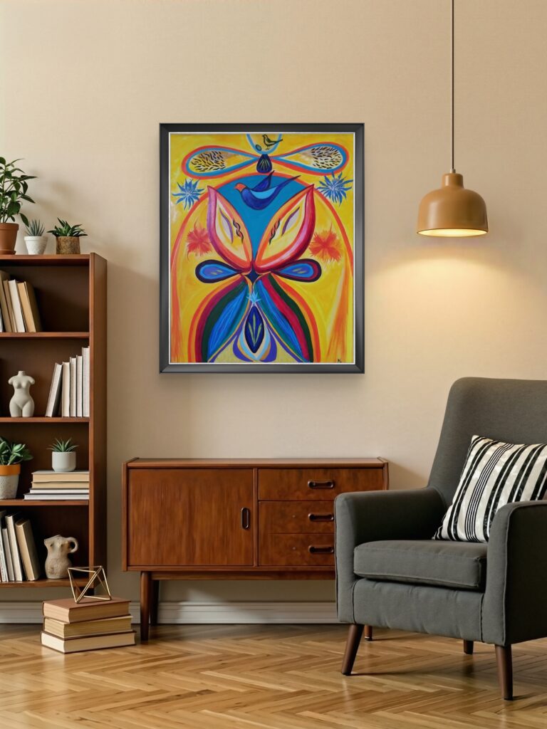 "Pour l'oiselle-Protection." Peinture à l'huile. - Image 5