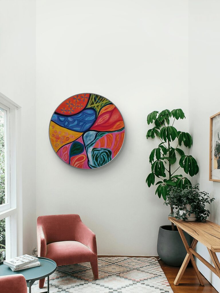 "Vida Pura" Peinture sur tondo - Image 2