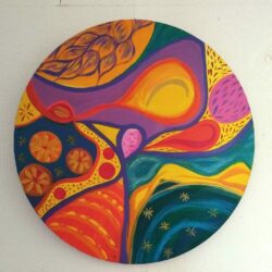 "Pura vida" Peinture ronde.