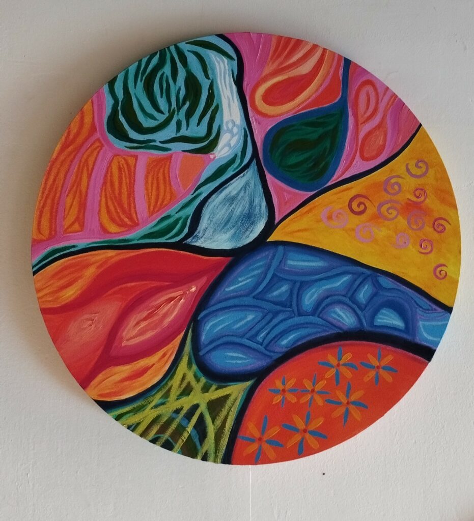 "Vida Pura" Peinture sur tondo - Image 3